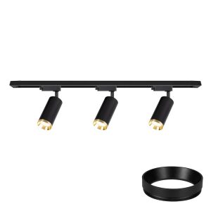Zestaw Oprawa Mica Track Czarny + Złoty 3xGU10 1m