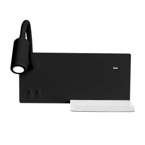 Lampa nocna z półką SHELF BLACK LED 4W+5W+2W