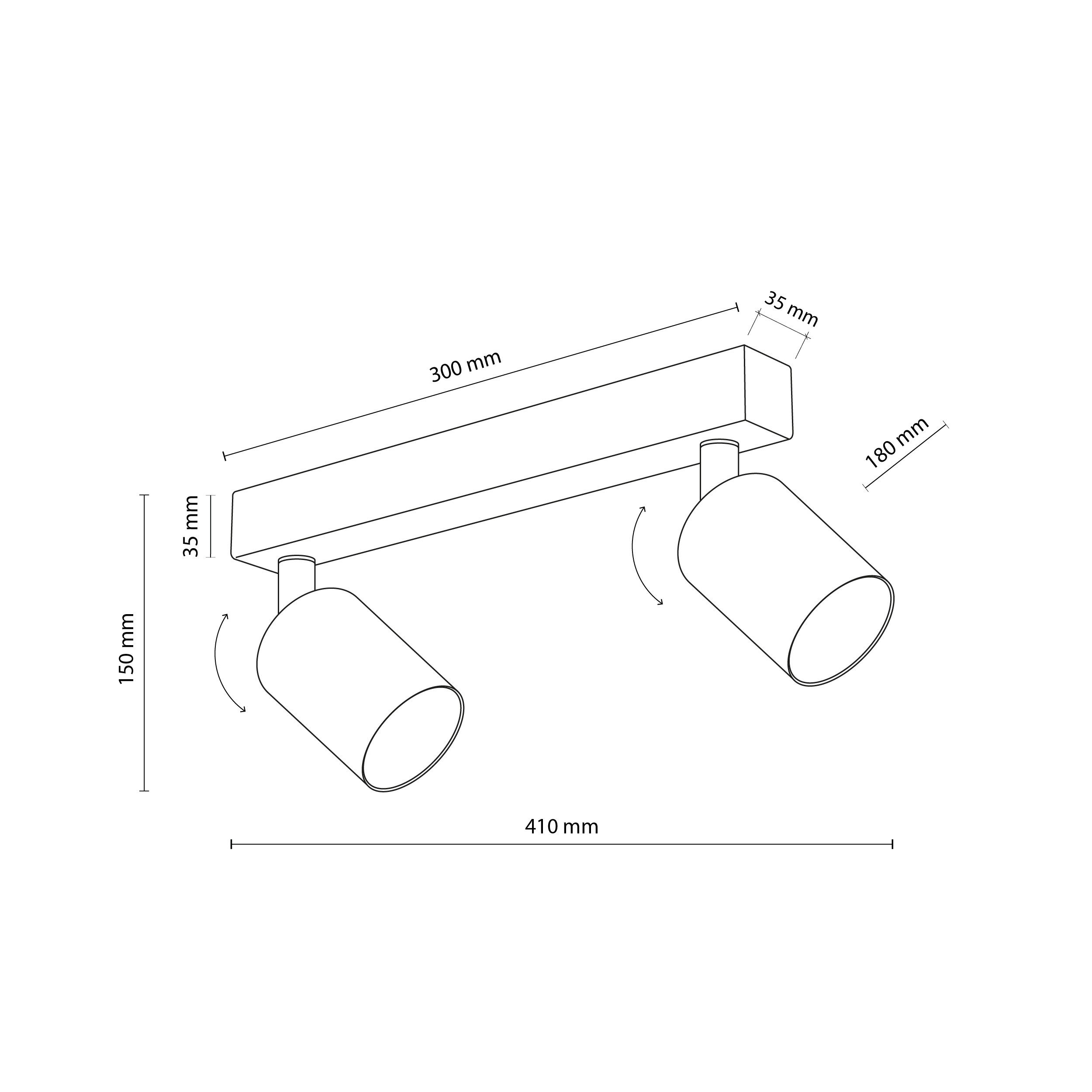 NEX BLACK 2XGU10 LAMPA SUFITOWA - obrazek 5