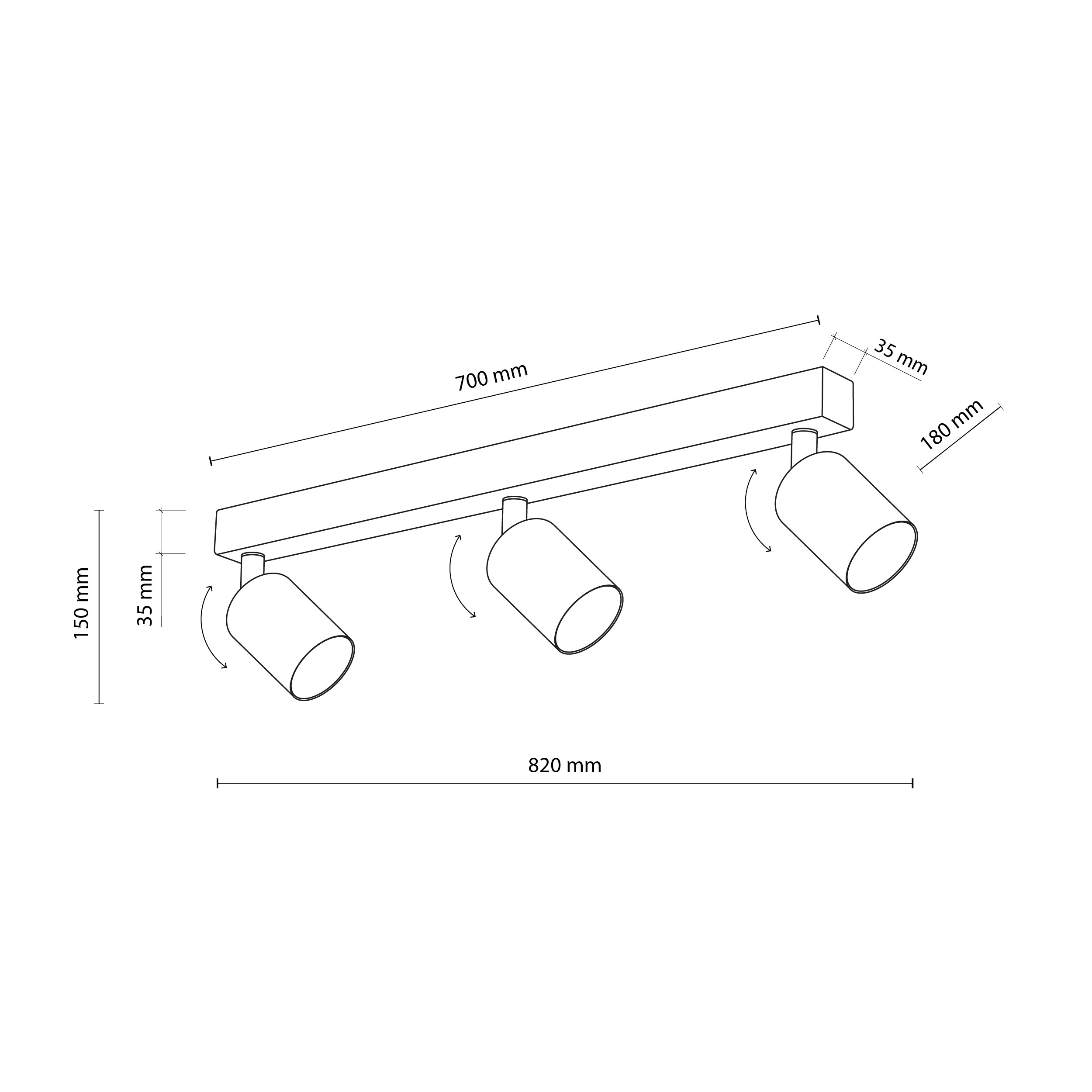 NEX BLACK 3XGU10 LAMPA SUFITOWA - obrazek 3