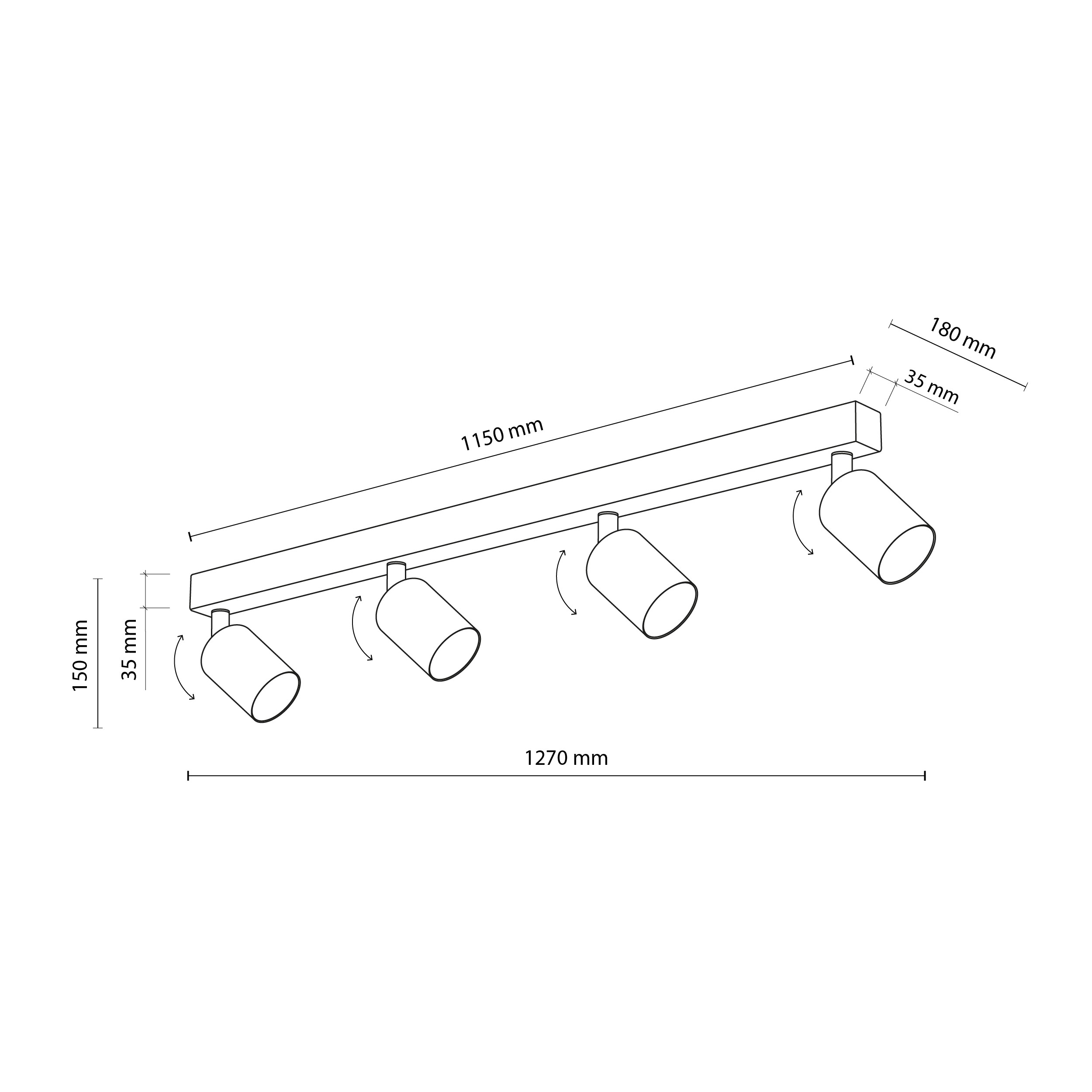 NEX BLACK 4XGU10 LAMPA SUFITOWA - obrazek 4