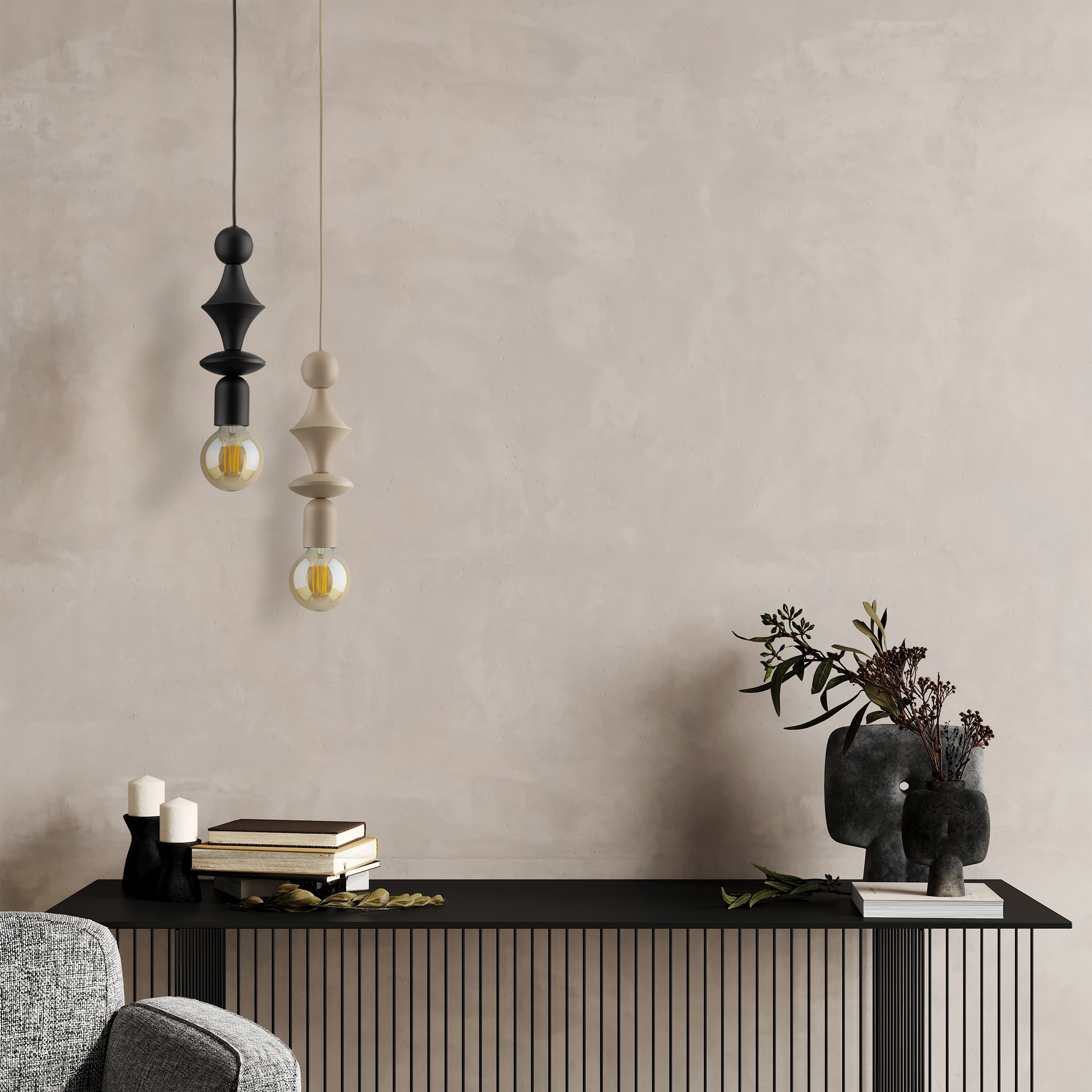 TOWER BLACK LAMPA WISZACA 1XE27 - obrazek 4