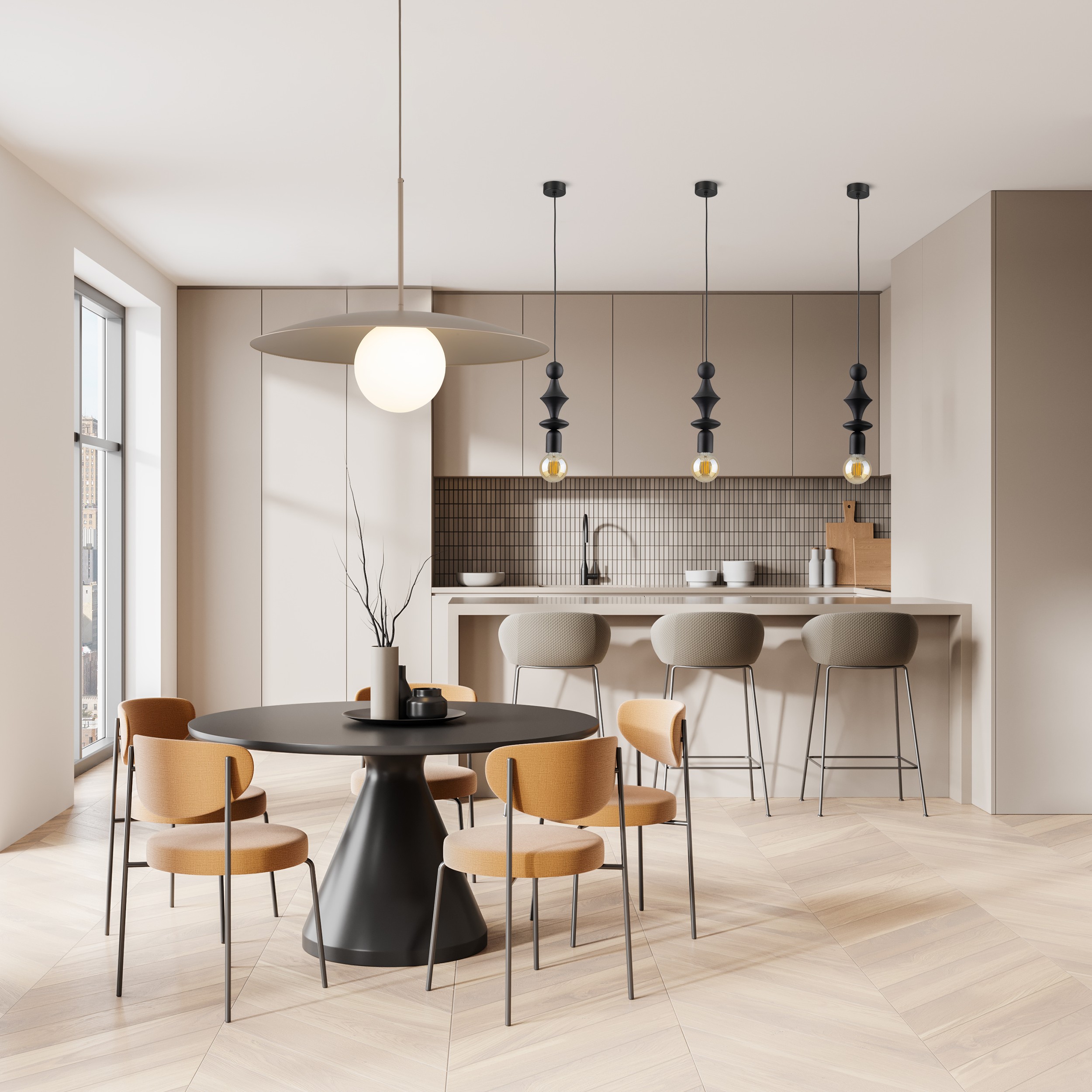 TOWER BLACK LAMPA WISZACA 1XE27 - obrazek 5