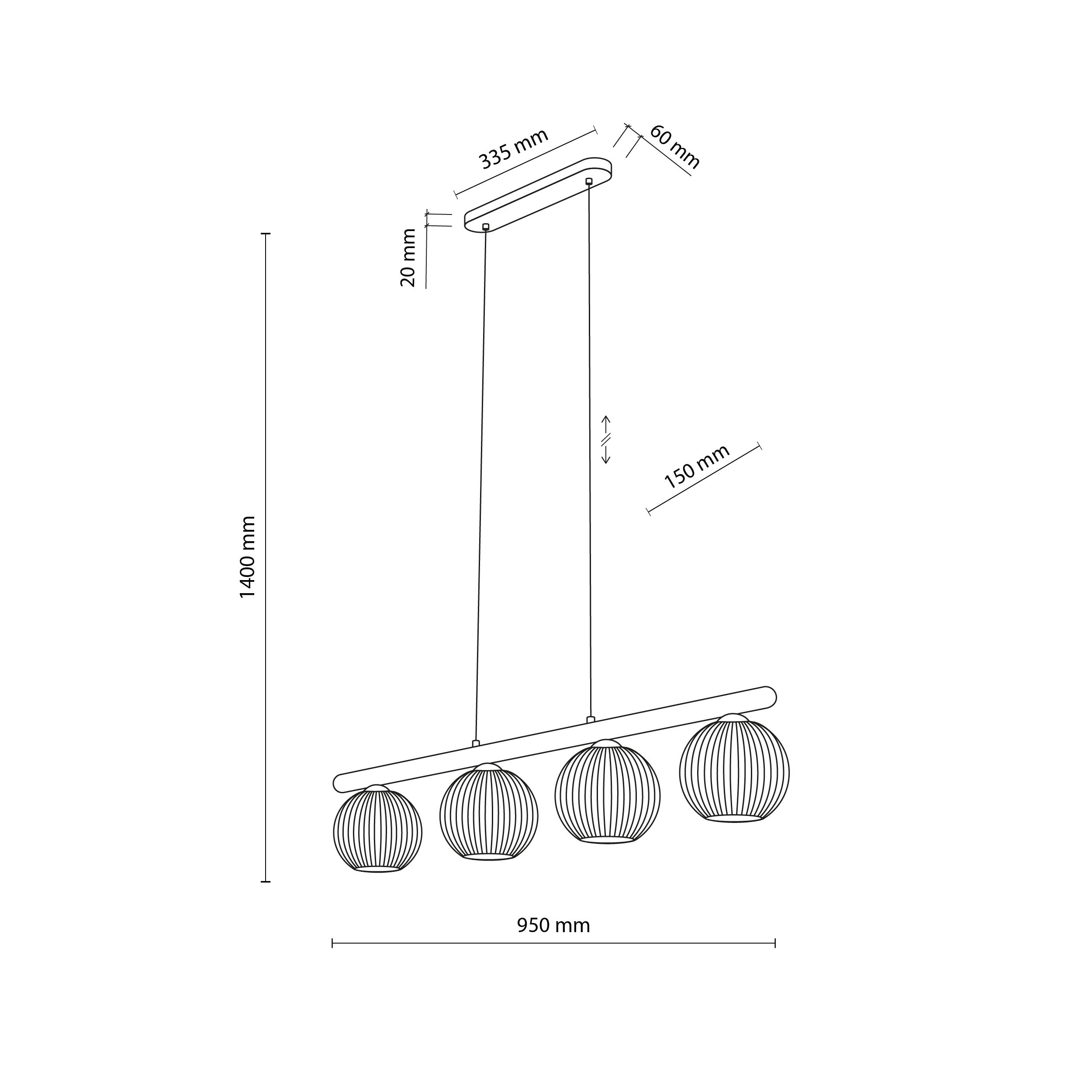 VIRLO WHITE LAMPA WISZACA 4XE14 - obrazek 8