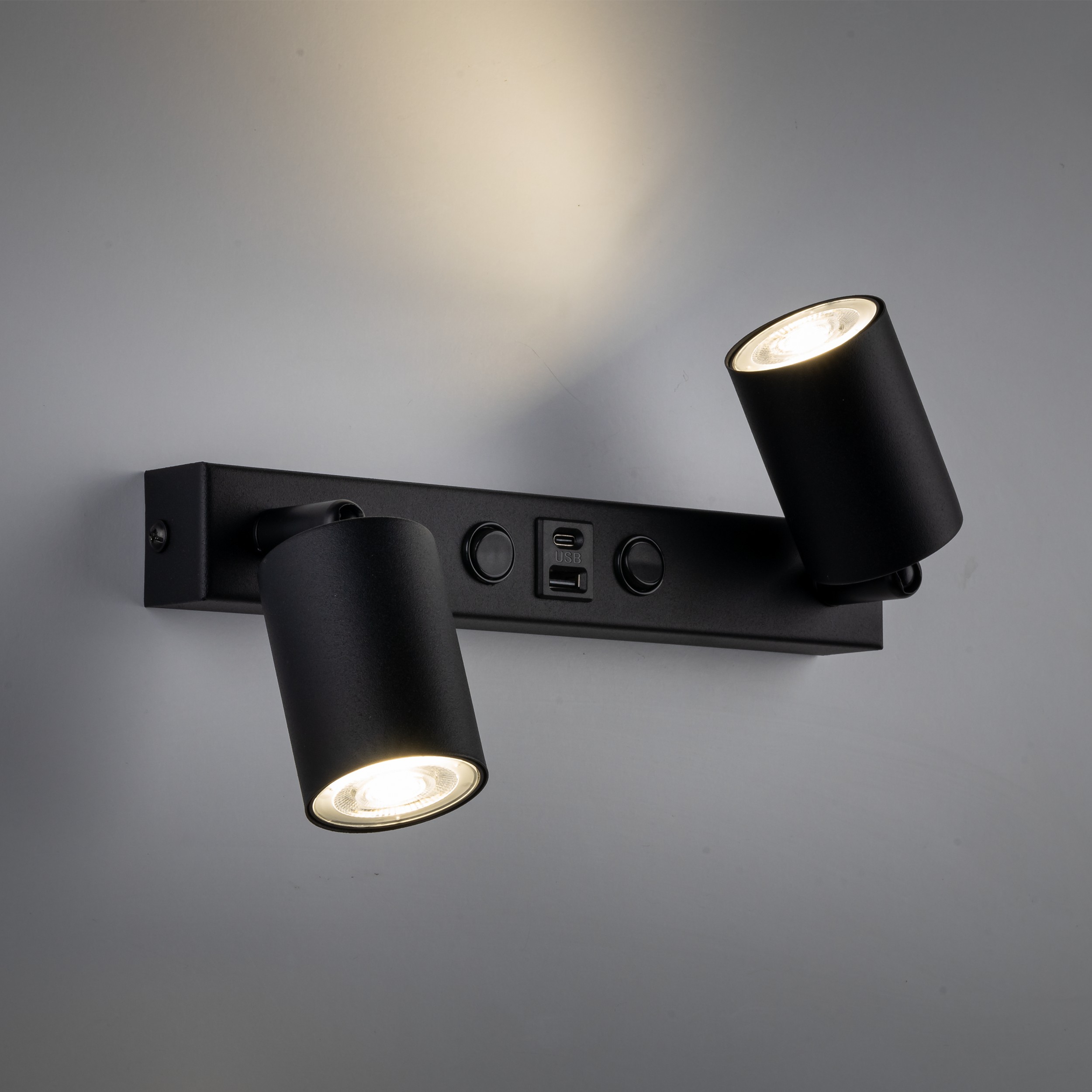 NEX BLACK KINKIET 2XGU10 / USB - obrazek 2