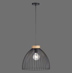 11419-18 LAMI LAMPA WISZĄCA CZARNY/DREWNO