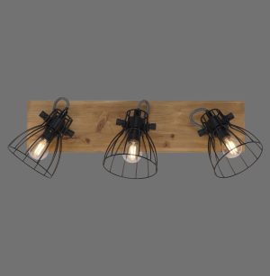15119-18 TARO LAMPA SUFITOWA CZARNY/DREWNO