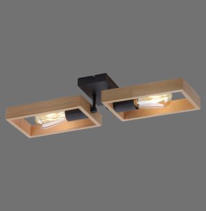 15657-18 FRANKY LAMPA SUFITOWA CZARNY/DREWNO