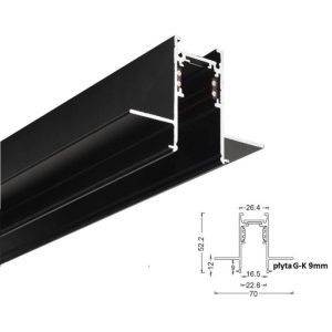 10003 SZYNA MAGNETYCZNA PODTYNKOWA 48V 1M GK 9mm CZARNA