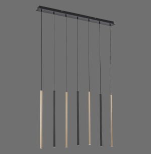 2117-18 FLUTE LAMPA WISZĄCA MATOWY MOSIĄDZ/CZARNY