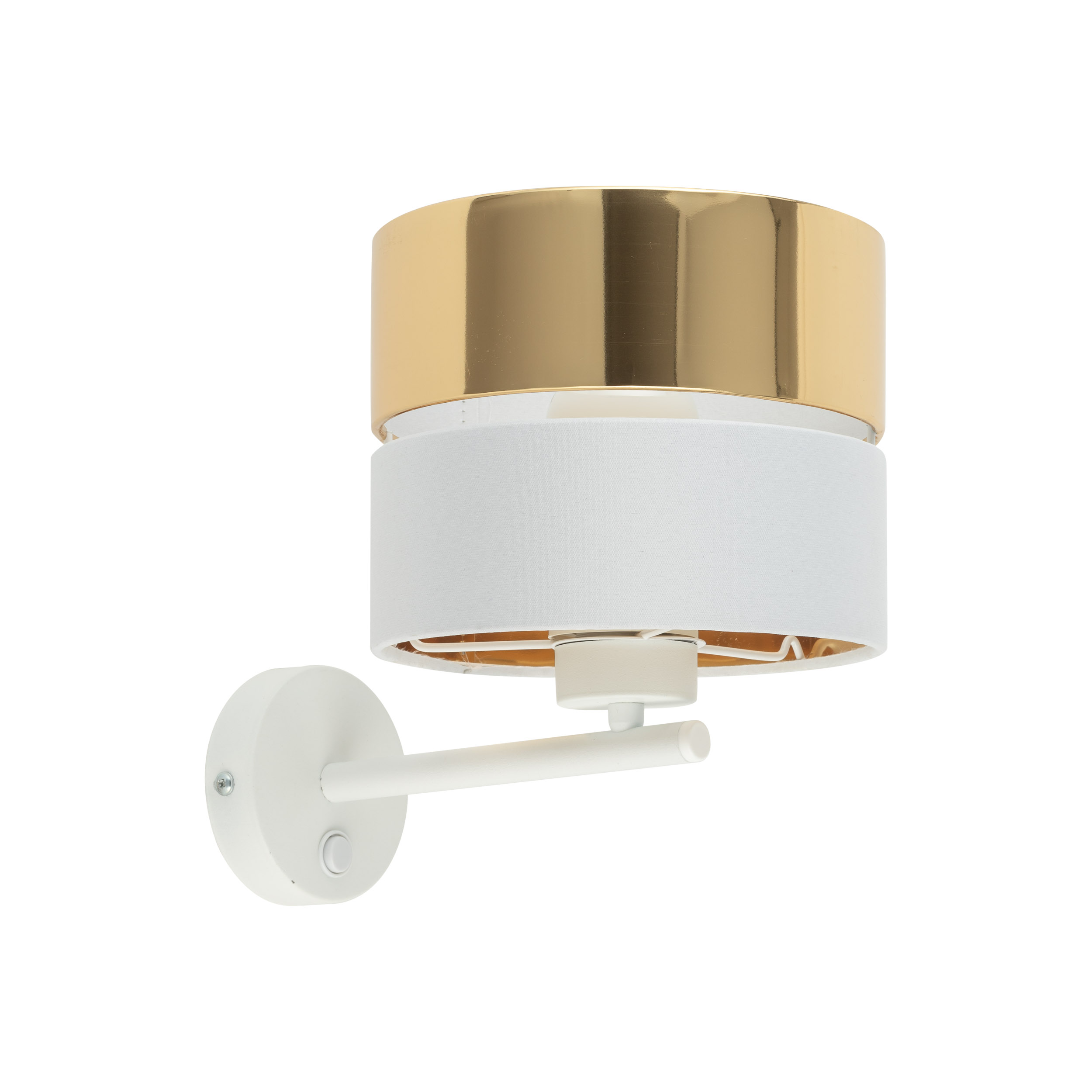HILTON WHITE/GOLD KINKIET 1