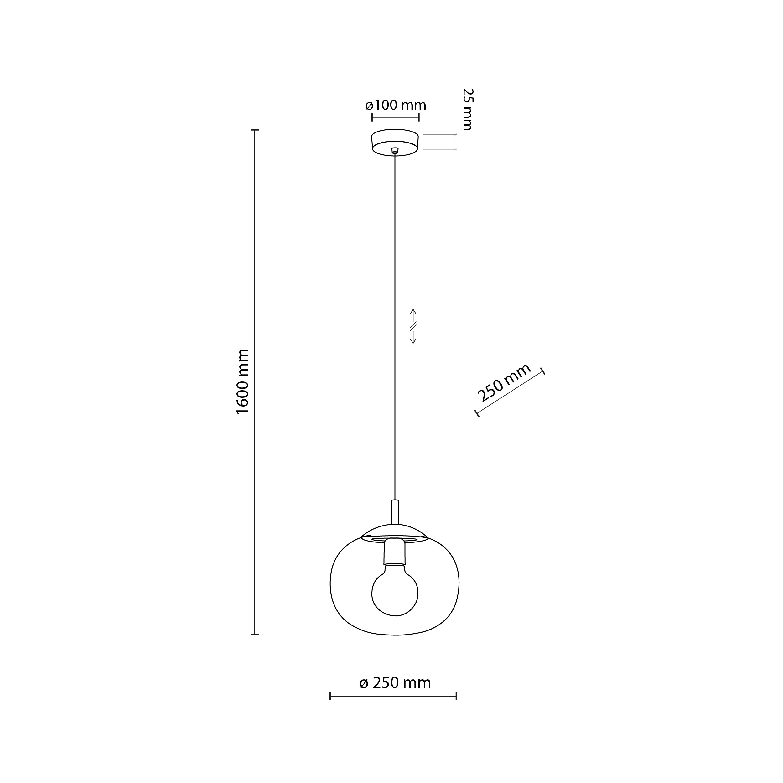 VIBE GRAPHITE LAMPA WISZĄCA 1 250 - obrazek 6