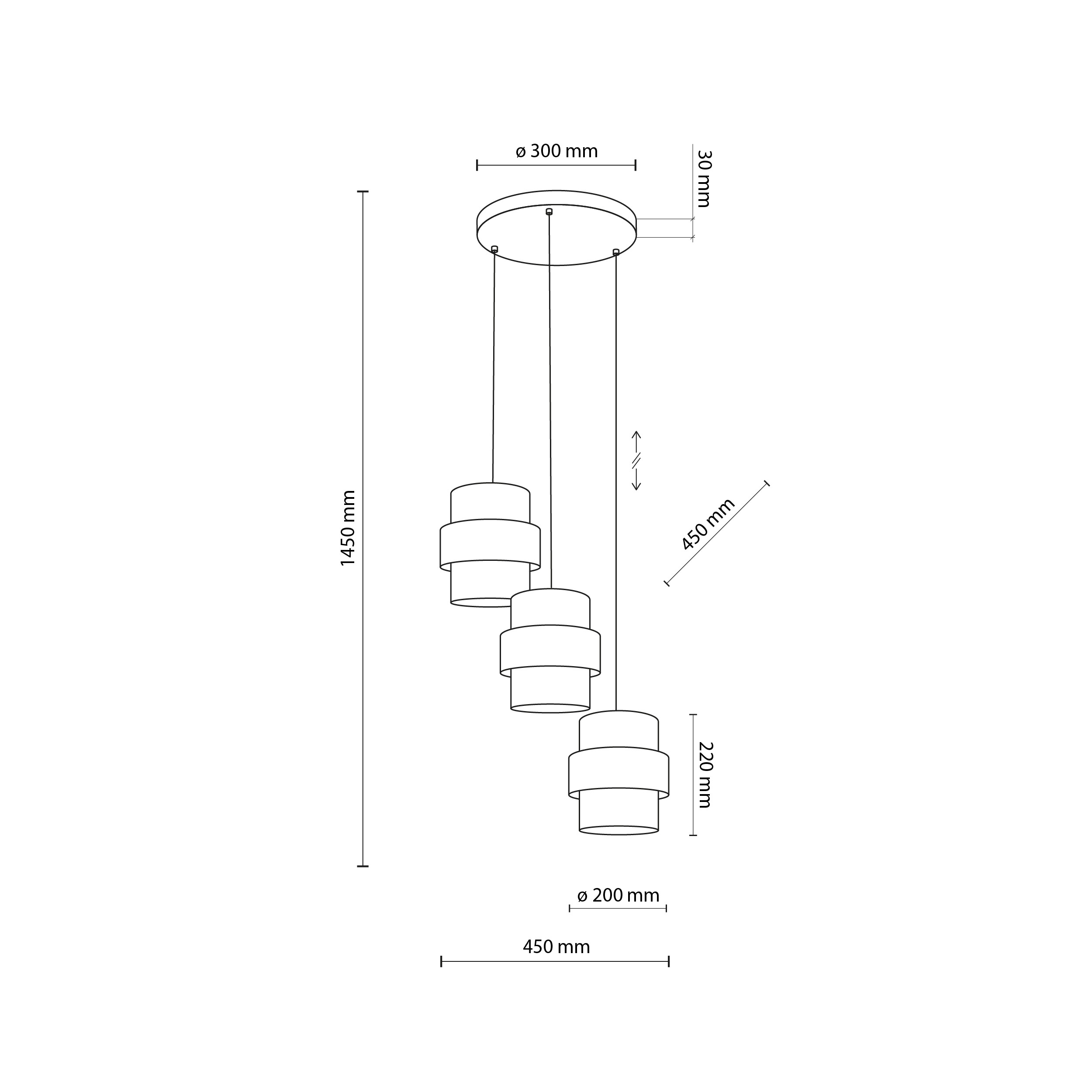 CALISTO WHITE LAMPA WISZĄCA 3 KOŁO - obrazek 6