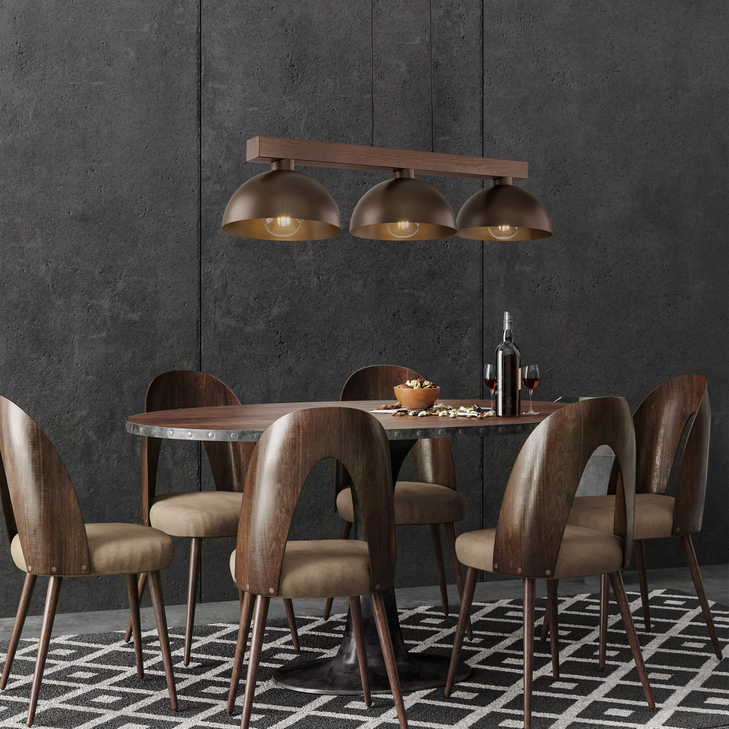 OSLO BROWN LAMPA WISZĄCA 3 - obrazek 4