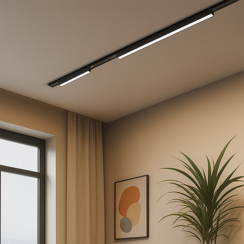 Slim Magnetic Track Czarny 23cm 10W LED Tuya CCT 48V - obrazek 3