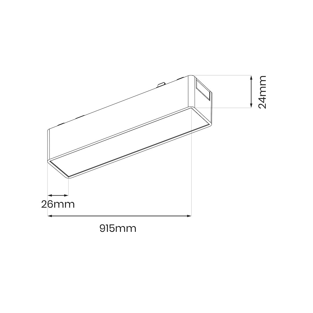 Slim Magnetic Track Czarny 91cm 30W LED Tuya CCT 48V - obrazek 8