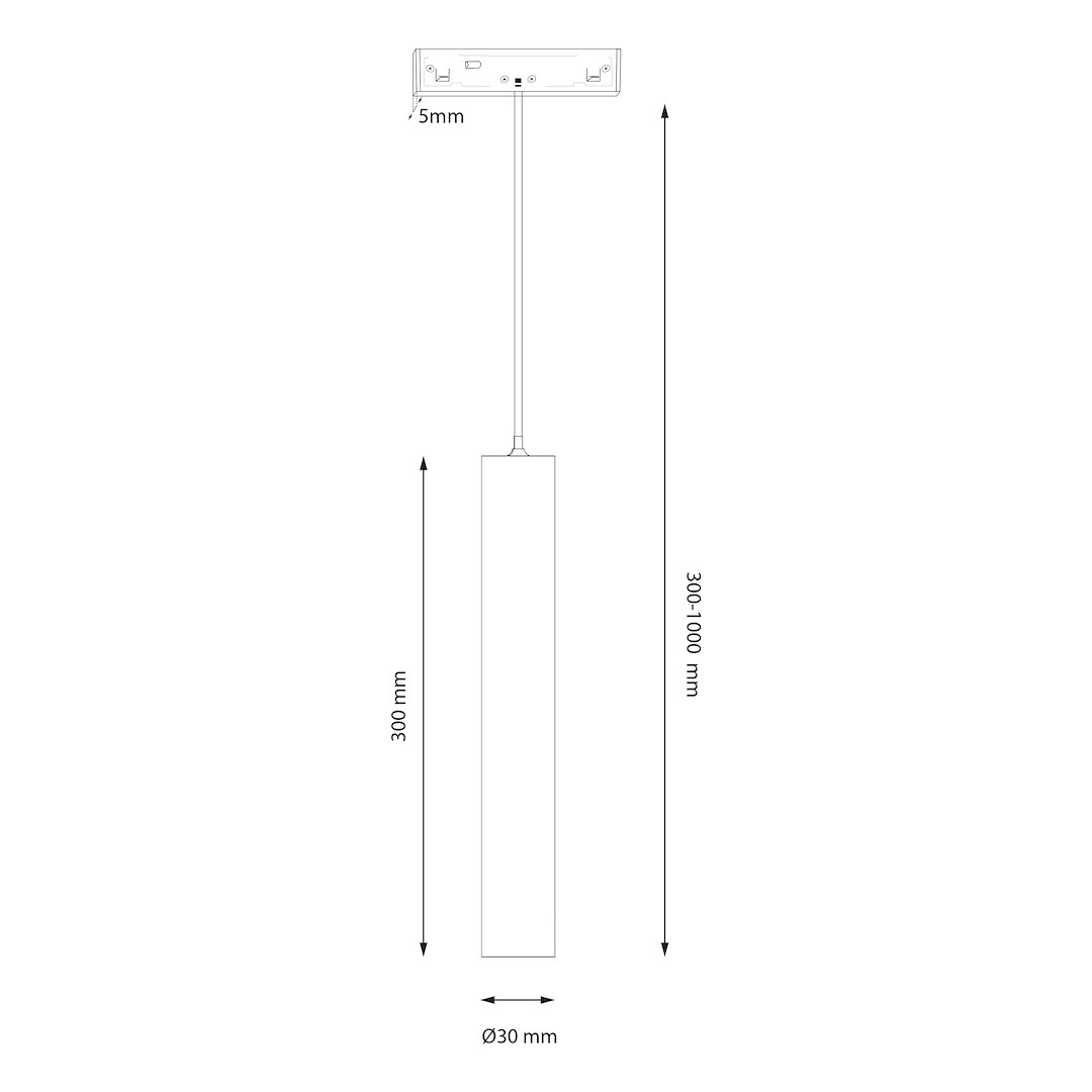 Magnetic Track Pendant Tube 5mm 5W CCT 48V - obrazek 8