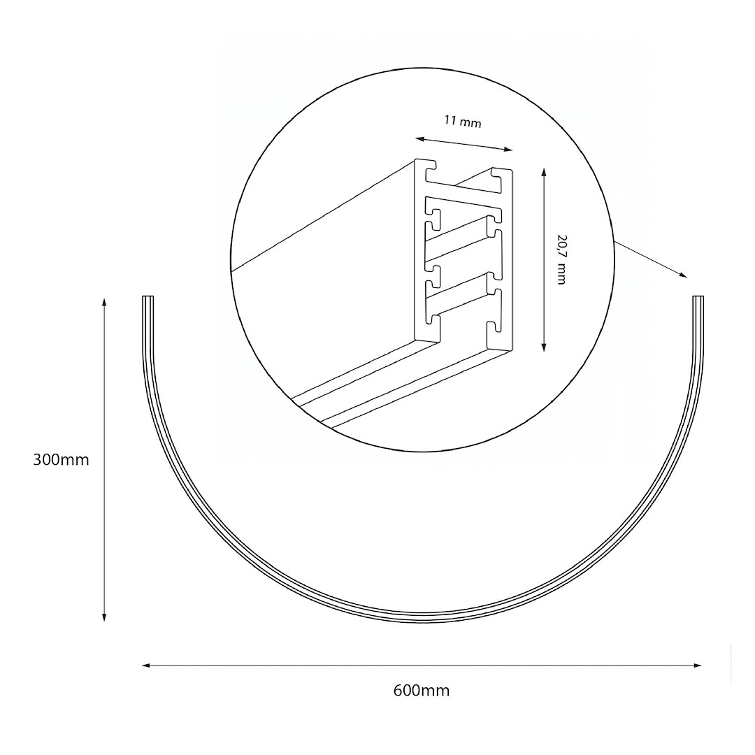 Szyna 1/2 Okrąg Natynk Magnetic Track 5mm fi 60cm - obrazek 5