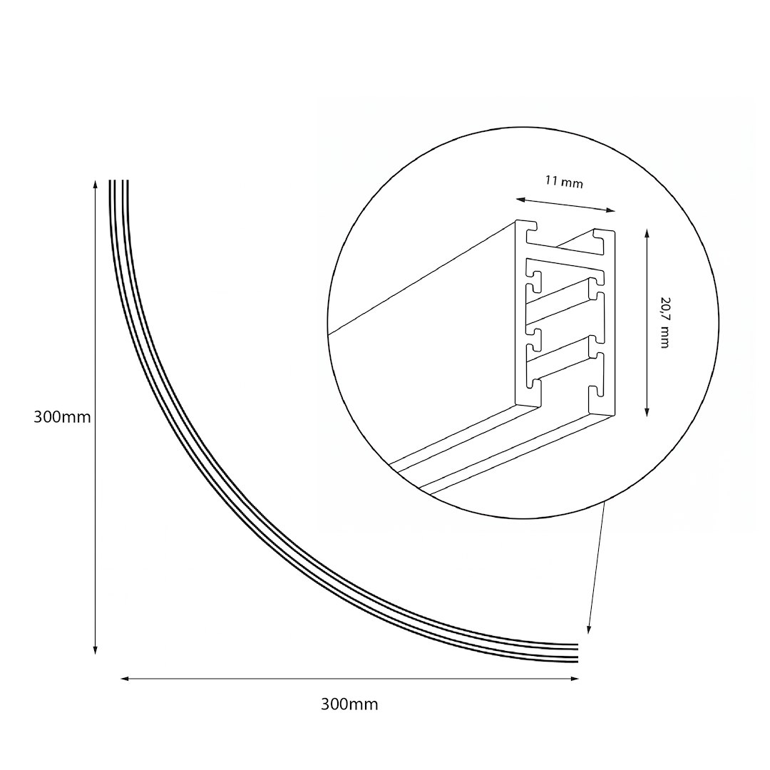 Szyna 1/4 Okrąg Natynk Magnetic Track 5mm fi 60cm - obrazek 5