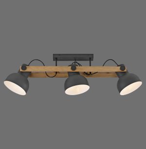 15745-18 CUP 2.0 LAMPA SUFITOWA CZARNY/DREWNO