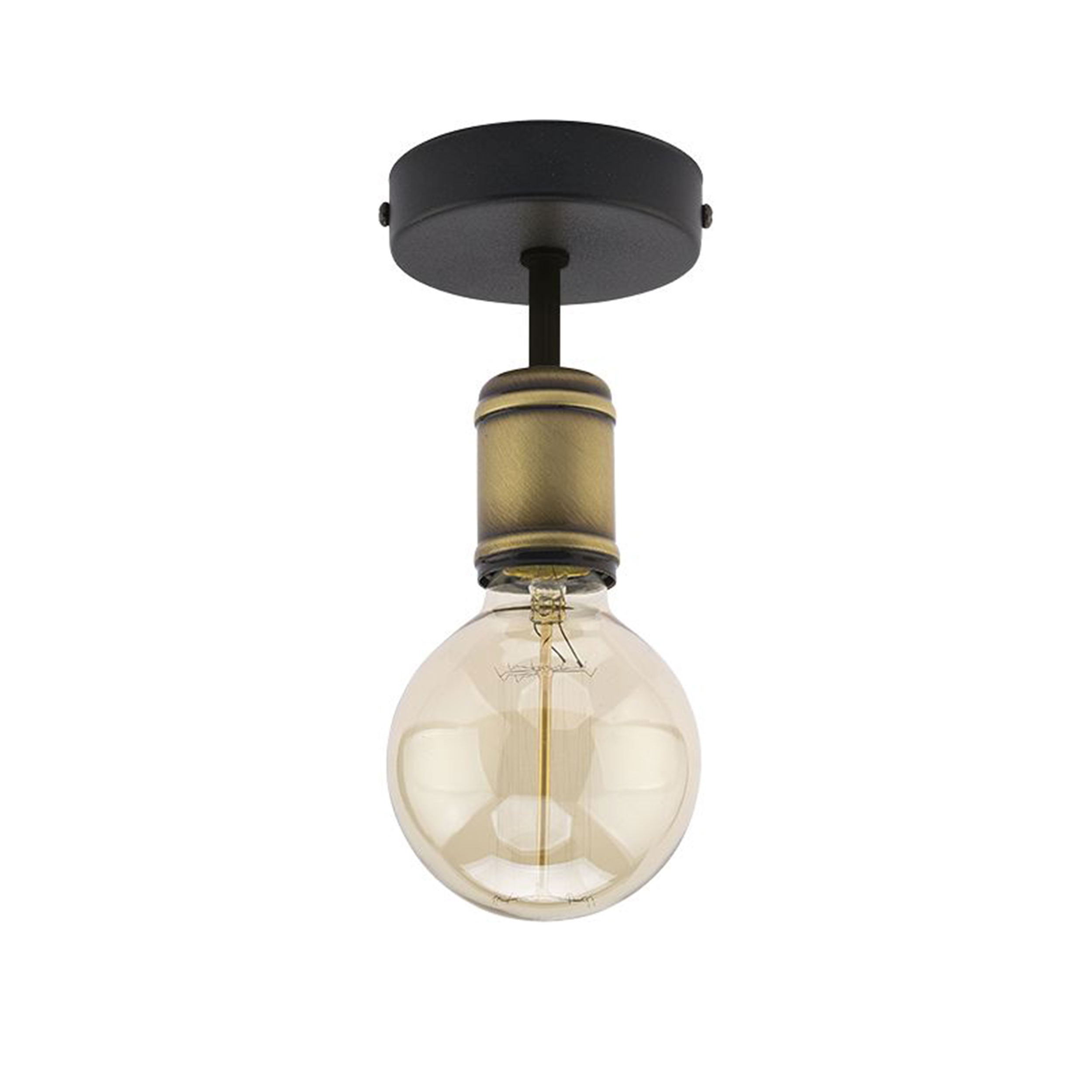 RETRO LAMPA SUFITOWA 1 CZARNY / PATYNA