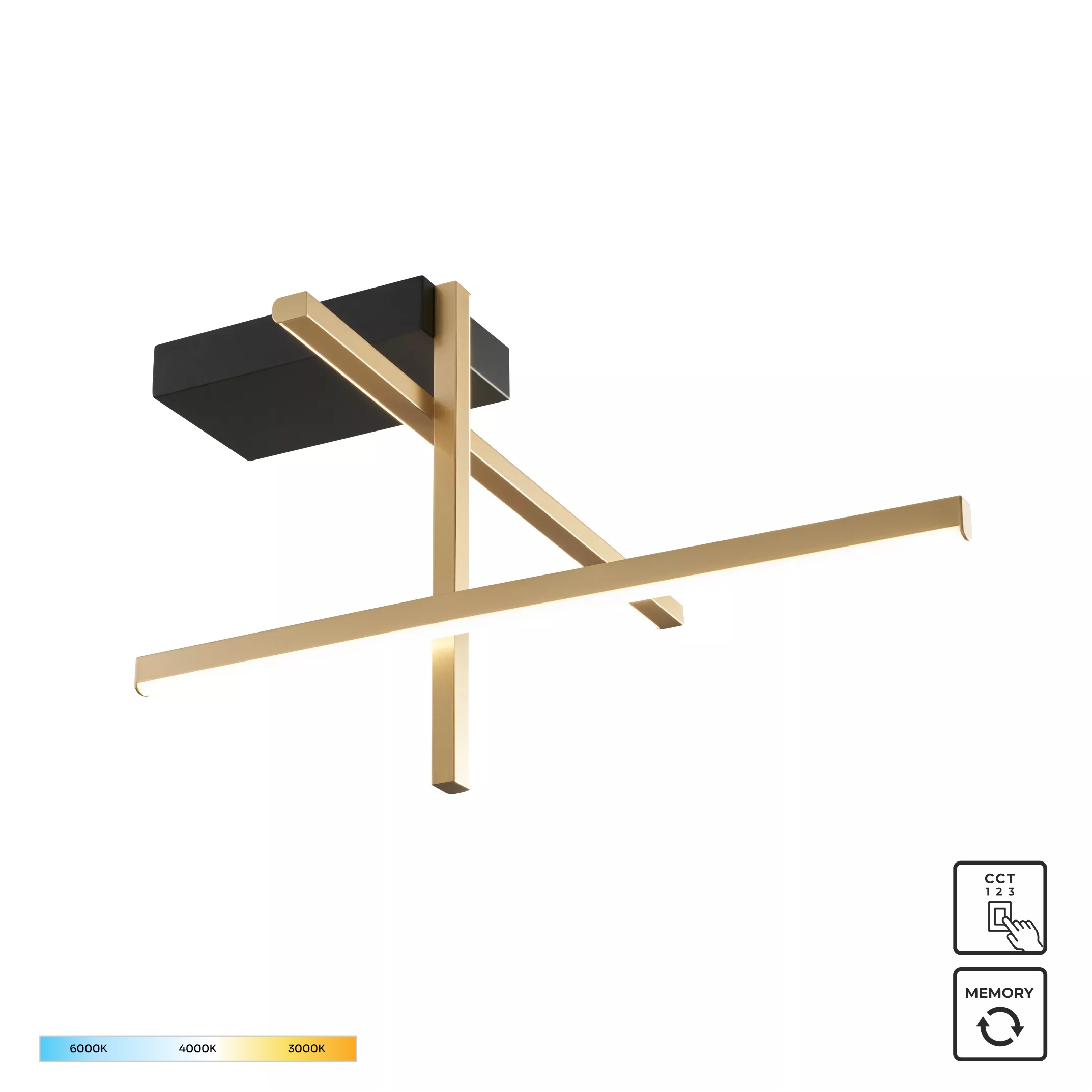 22008C3-BK/GD EDGE LAMPA SUFITOWA CZARNO-ZŁOTA/BLACK-GOLD