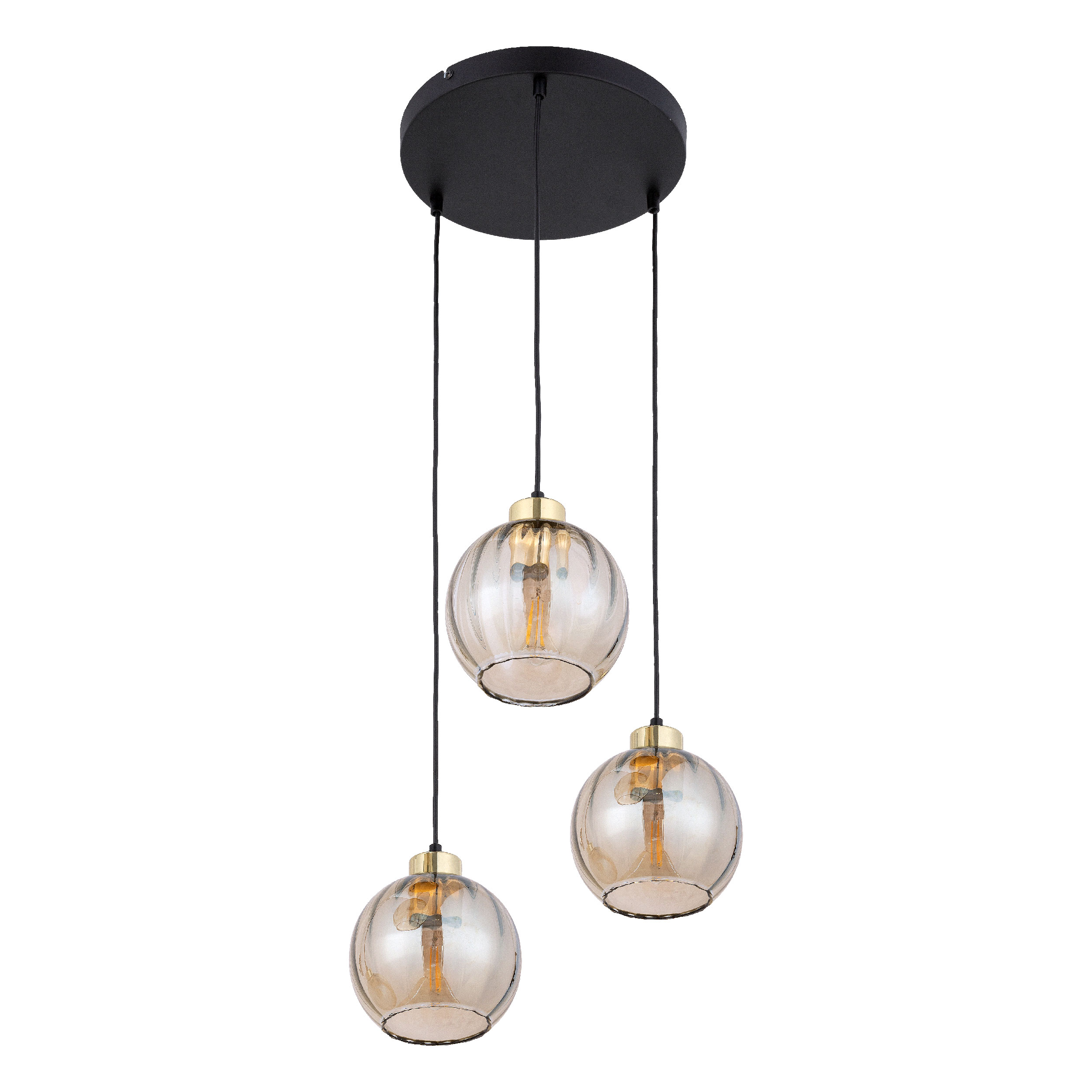 DEVI AMBER LAMPA WISZĄCA 3 KOŁO