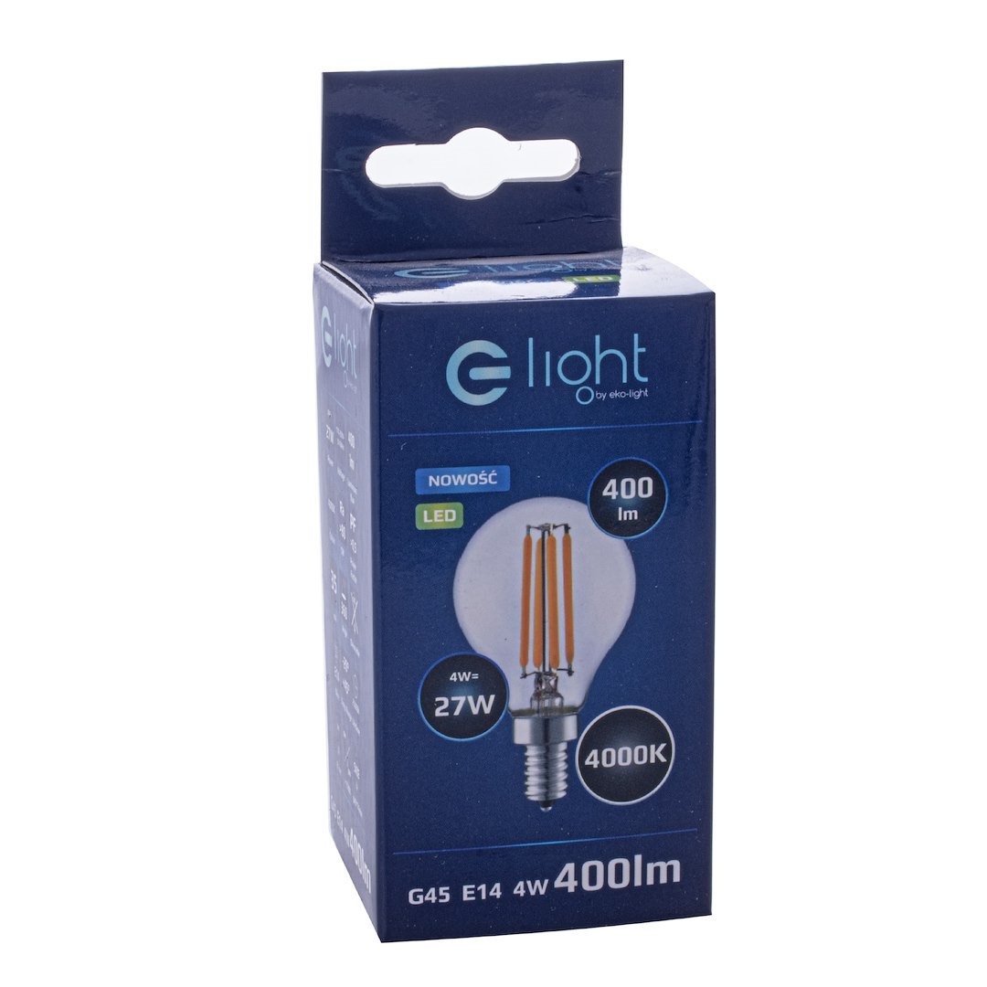 Żarówka Filamentowa LED 4W G45 E14 4000K - obrazek 4