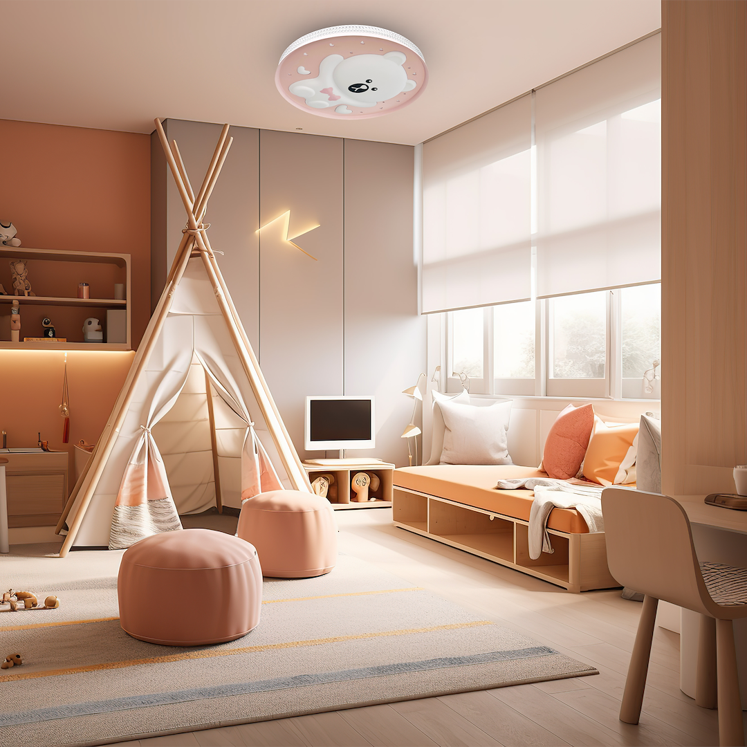 Plafoniera BEAR PINK 34W LED Ø490 mm - obrazek 3
