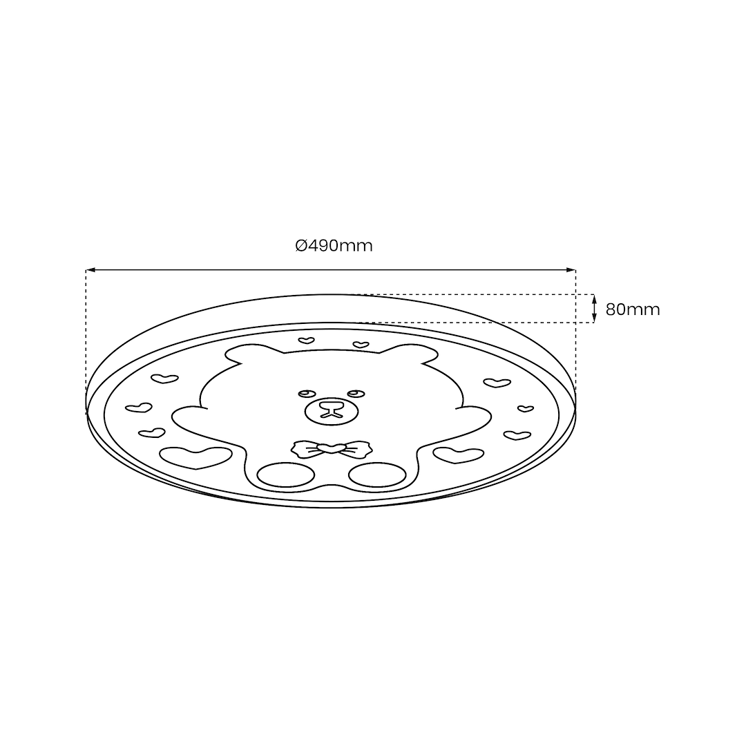 Plafoniera BEAR PINK 34W LED Ø490 mm - obrazek 6