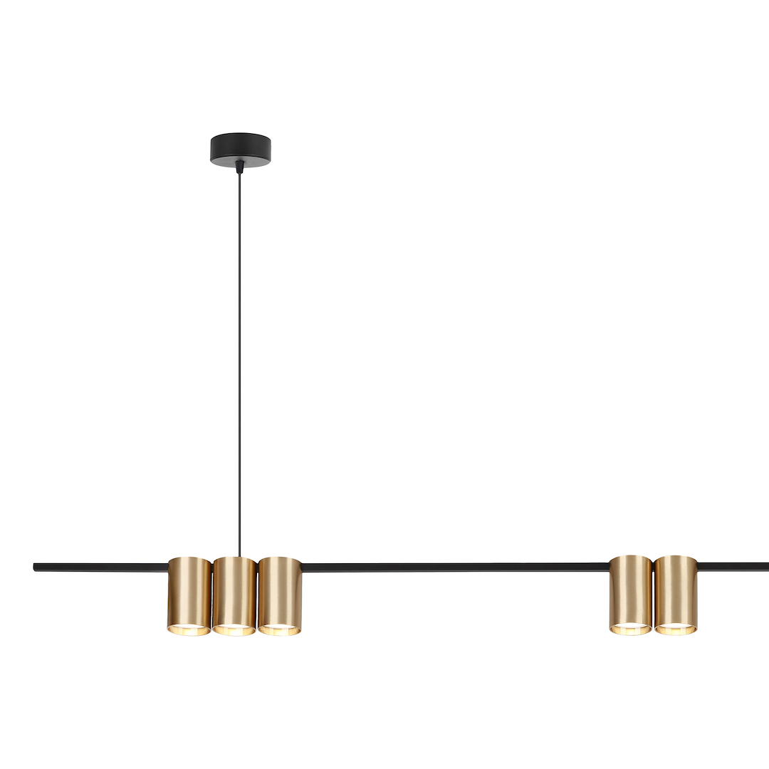 Lampa wisząca (listwa) Genesis Czarny Złoty 7xGU10 - obrazek 2