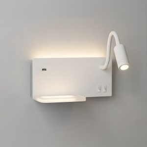 Lampa nocna z półką Shelf Led 4W+5W+2W prawa Biały