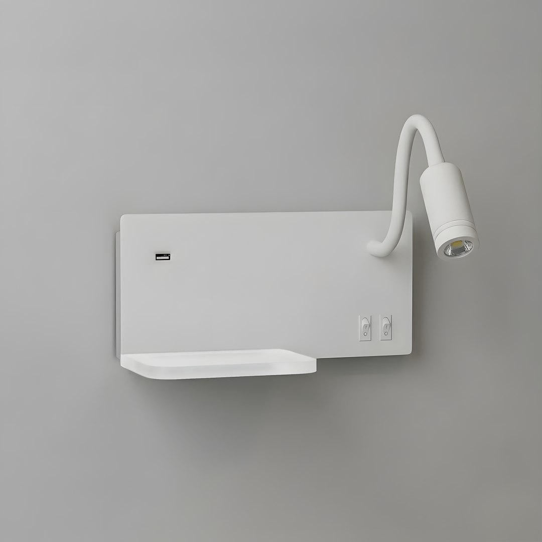 Lampa nocna z półką Shelf Led 4W+5W+2W prawa Biały - obrazek 5