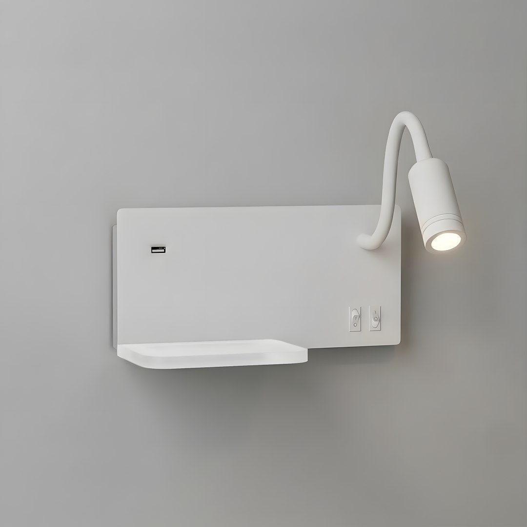 Lampa nocna z półką Shelf Led 4W+5W+2W prawa Biały - obrazek 6