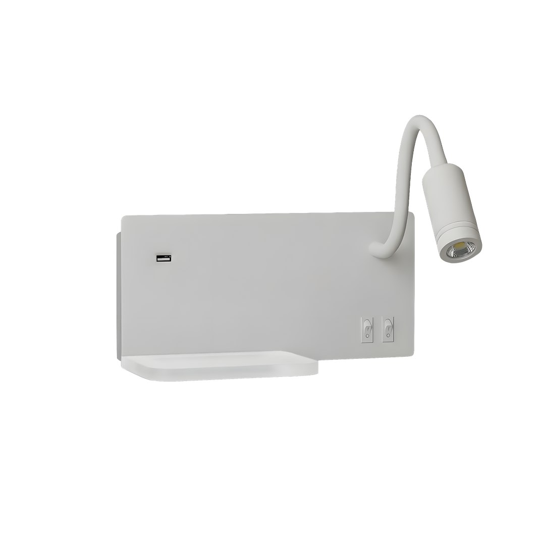 Lampa nocna z półką Shelf Led 4W+5W+2W prawa Biały - obrazek 11