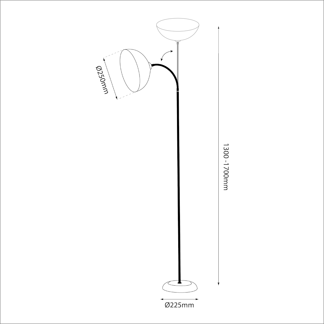 Lampa podłogowa Zack Czarny 1xE27 - obrazek 6