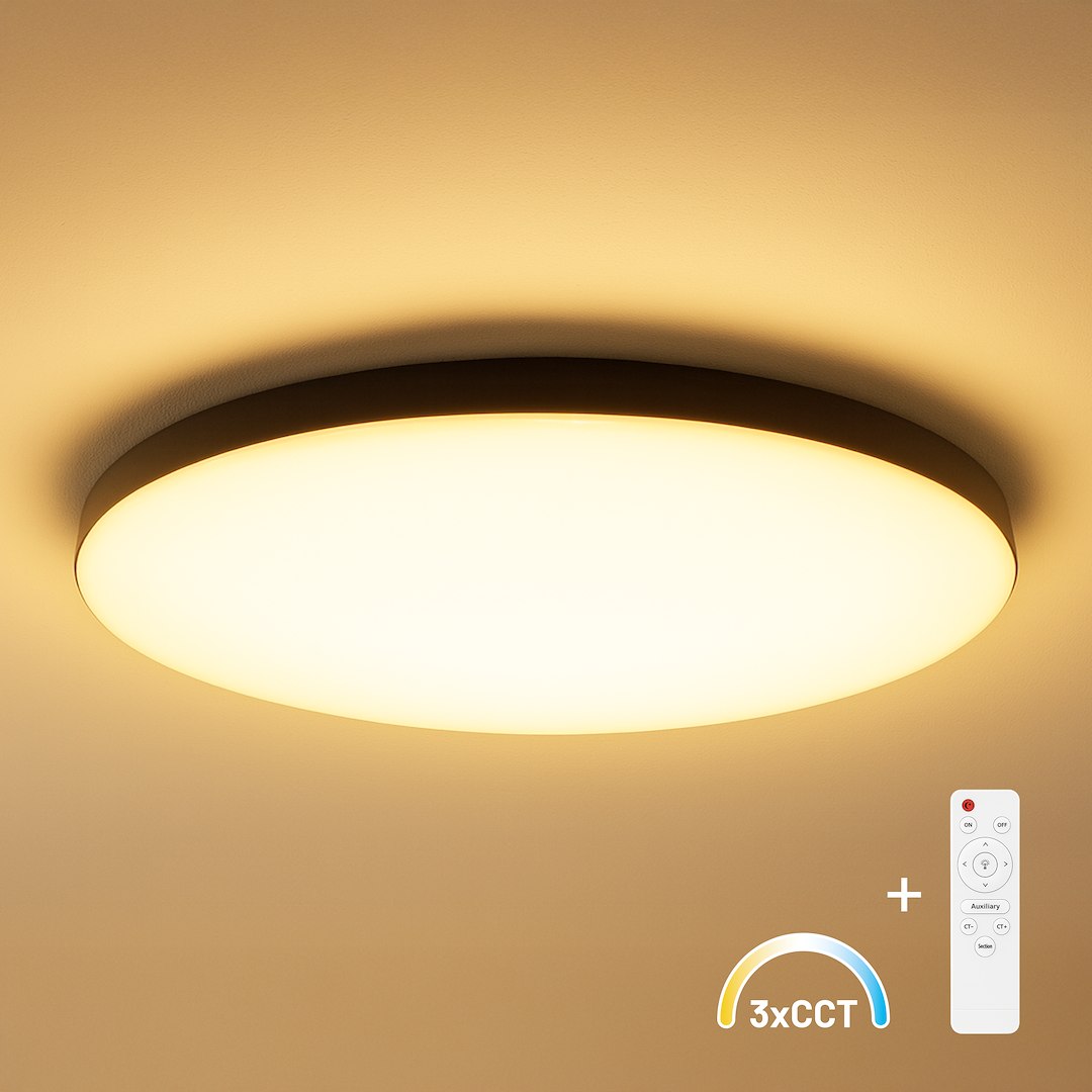 Plafon Siena Czarny 80W LED Ø750 mm + pilot