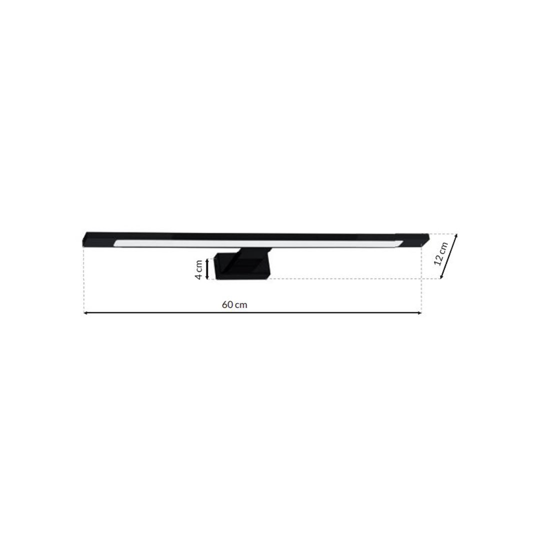 Kinkiet SHINE BLACK 60cm 12W LED - obrazek 7