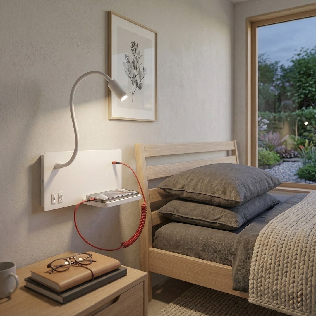 Lampa nocna z półką Shelf Led 4W+5W+2W lewa Biały - obrazek 4