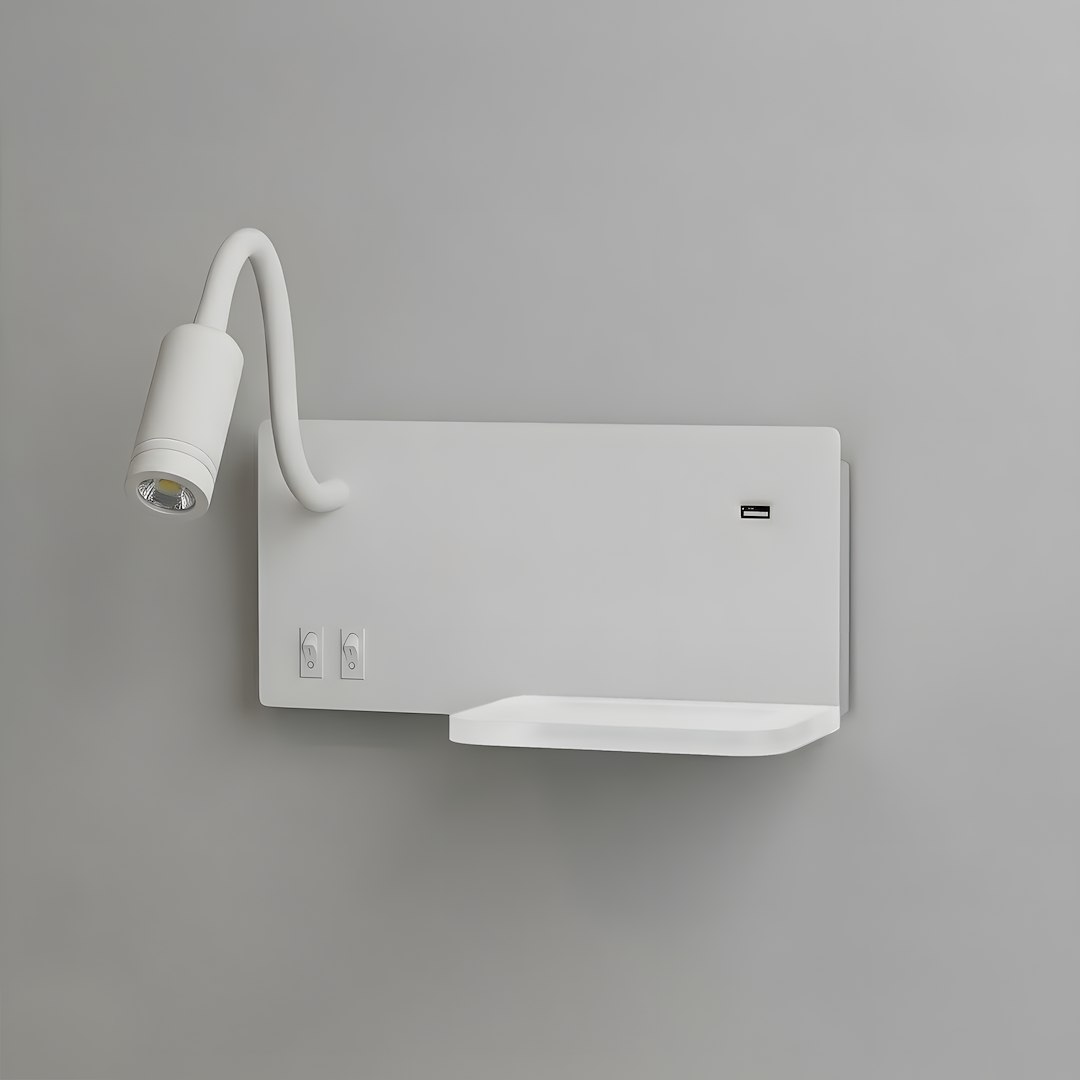 Lampa nocna z półką Shelf Led 4W+5W+2W lewa Biały - obrazek 5