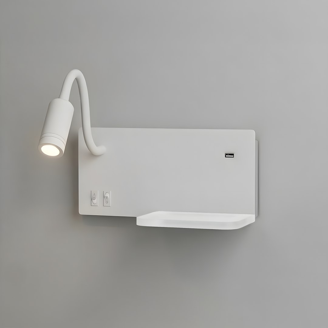 Lampa nocna z półką Shelf Led 4W+5W+2W lewa Biały - obrazek 6