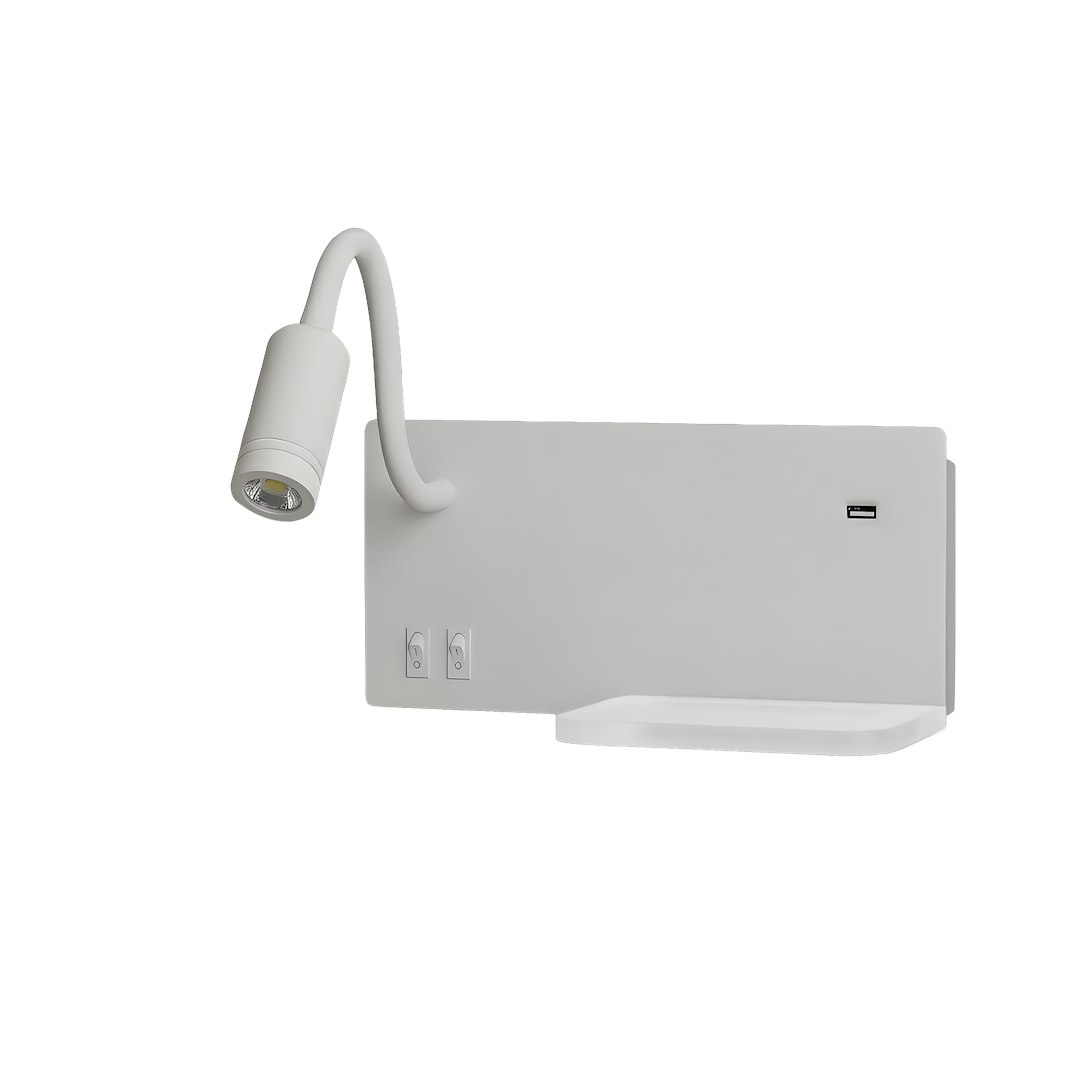 Lampa nocna z półką Shelf Led 4W+5W+2W lewa Biały - obrazek 11