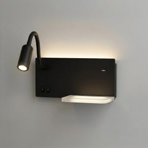 Lampa nocna z półką Shelf Led 4W+5W+2W lewa Czarny