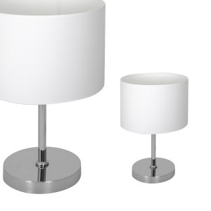 Lampka stołowa Casino Biały / Chrom 1xE27