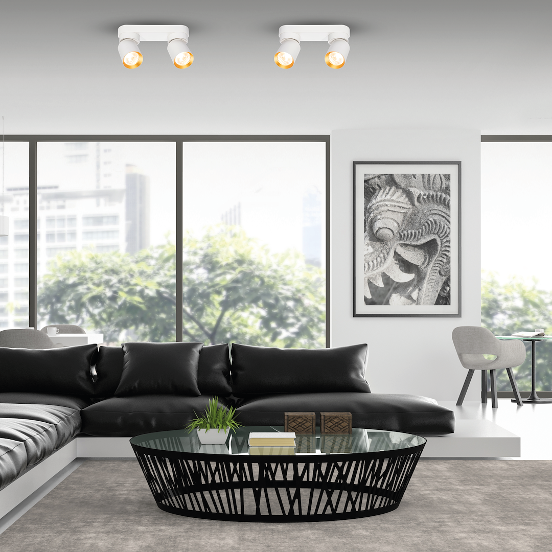 Lampa Sufitowa Andy 2xGU10 Biały + Złoty - obrazek 3