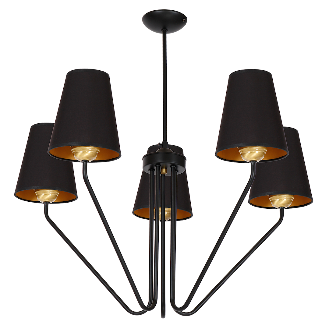 Żyrandol VICTORIA BLACK 5xE27 - obrazek 2