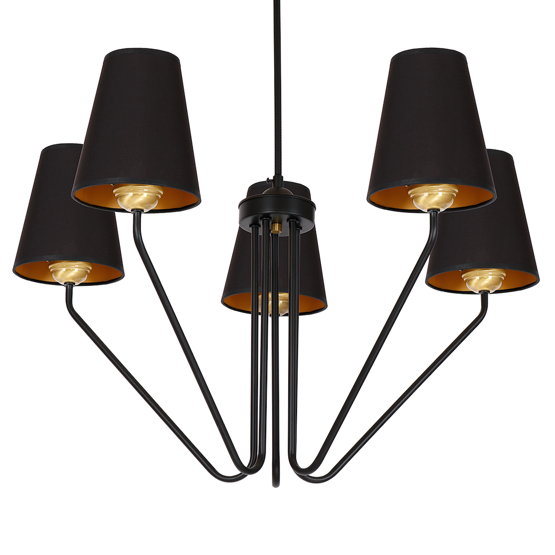 Żyrandol VICTORIA BLACK 5xE27 - obrazek 3