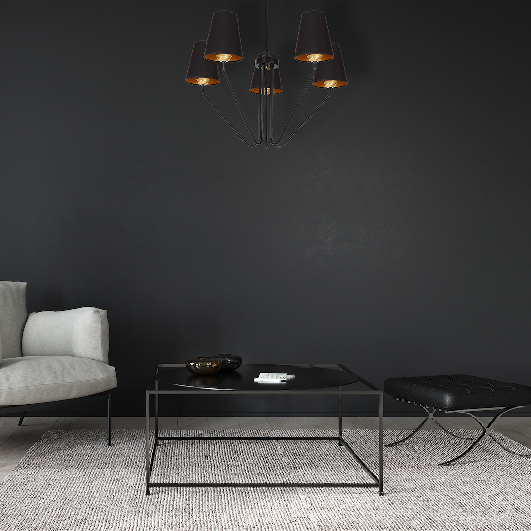Żyrandol VICTORIA BLACK 5xE27 - obrazek 8