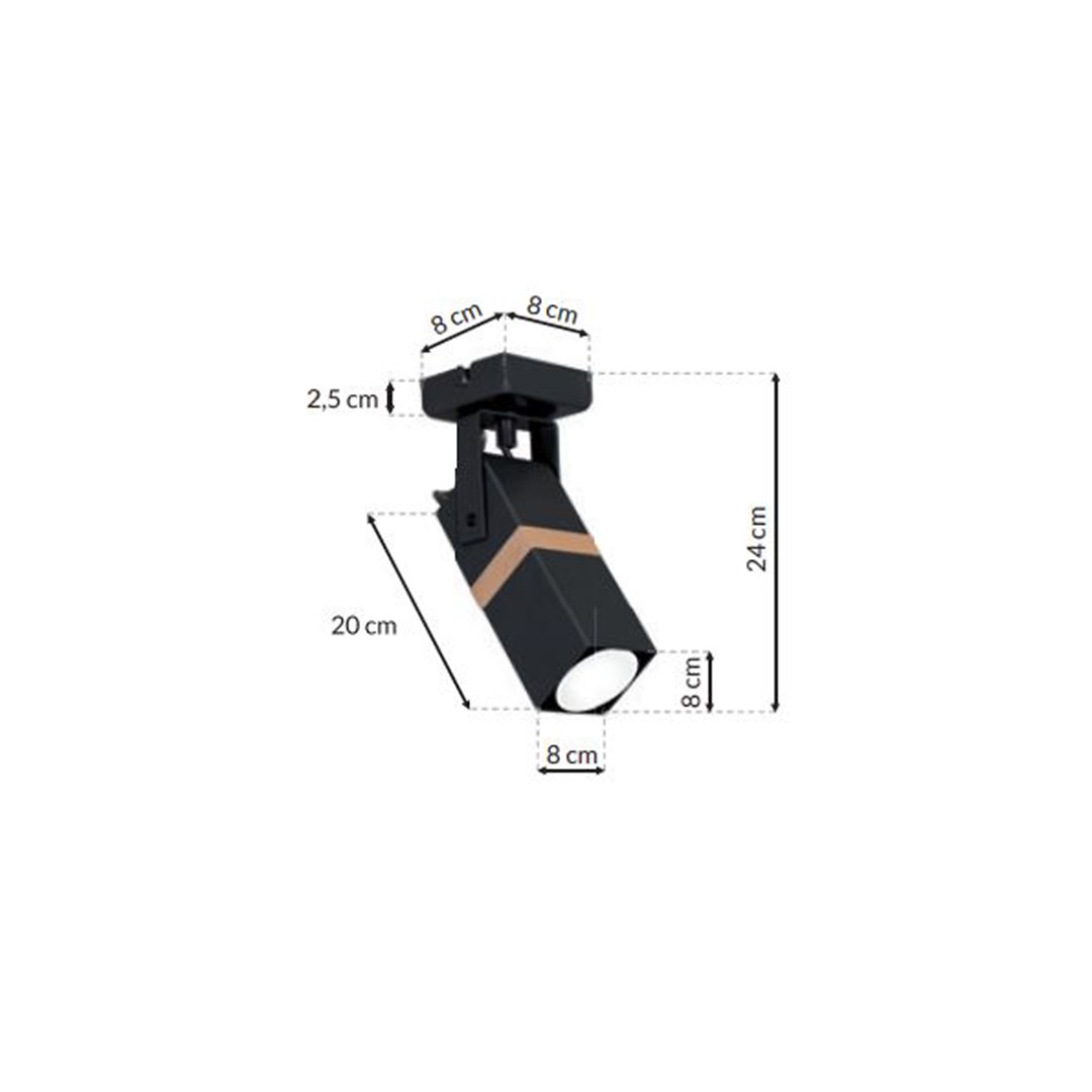 Kinkiet VIDAR BLACK 1xGU10 - obrazek 7