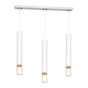 Lampa wisząca Joker Biały / Drewno 3xGU10